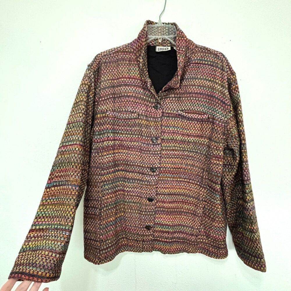 Chicos Designs Womens Old Money Silk Blend Shacket XL Vintage 90s Capsule Luxury